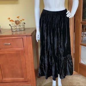 Lucia Lukken Crushed Velvet Maxi Broomskirt Skirt